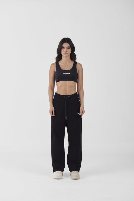CROP TOP CLEMONT  OVERSIZED OPALESCENTE NEGRO