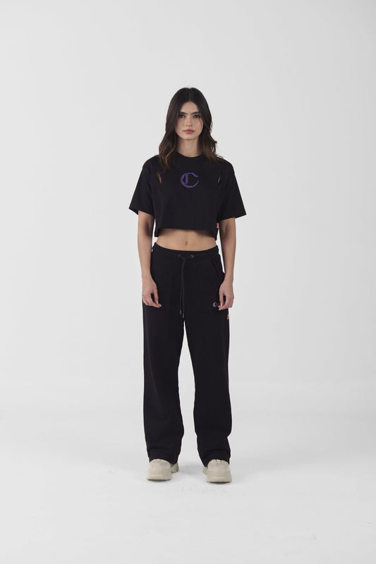 CROP TOP CLEMONT  OVERSIZED SACRALITA NEGRO