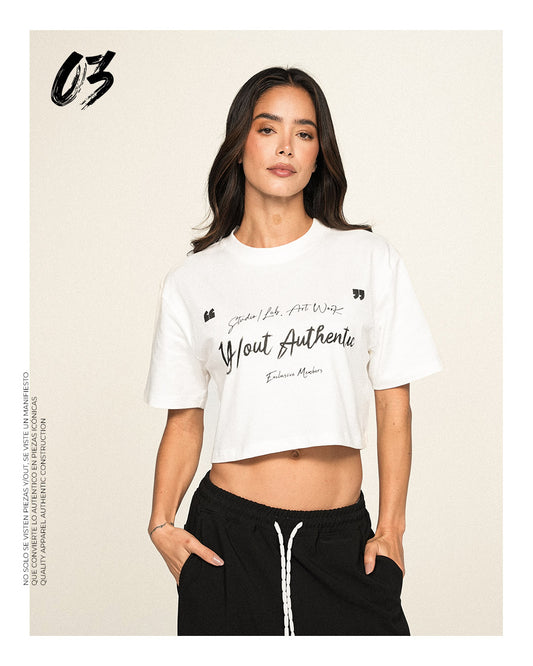 CROP TOP Y/OUT XCLUSIVE WHITE