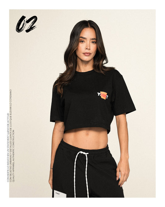 CROP TOP Y/OUT HIDE BLACK