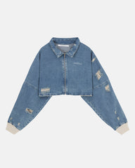 CHAQUETA BASICS UNDGLD CROPPED WASHED BLUE