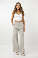 CROP TOP LABEUR NACRE MARFIL