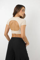 CROP TOP LABEUR ONDA BEIGE