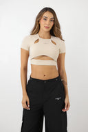 CROP TOP LABEUR ONDA BEIGE