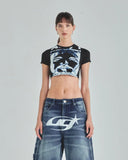CROP TOP UNDERGOLD ACT 1 HEAL BABY TEE 35933 BLACK