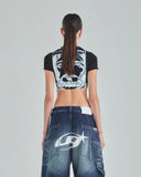 CROP TOP UNDERGOLD ACT 1 HEAL BABY TEE 35933 BLACK