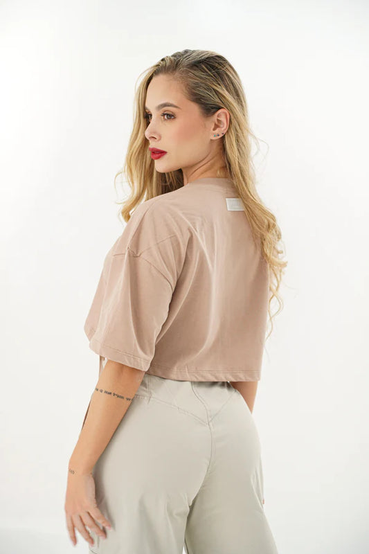 CAMISETA LABEUR CANNES OVERSIZED CAFÉ