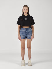 CROP TOP CLEMONT WOMEN ORBITALE OVERSIZED NEGRO