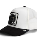 GORRA GOORIN TRUCKER 101-2961 PANTHER WHITE VICERA NEGRA