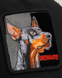 GORRA GOORIN TRUCKER BEWARE 101 2981 BLACK PERRO LETRA NARANJA 3.jpg
