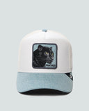 GORRA GOORIN TRUCKER PANTHER 101 2958 VISERA JEAN AZUL CLARO FRENTE WHITE 1.jpg