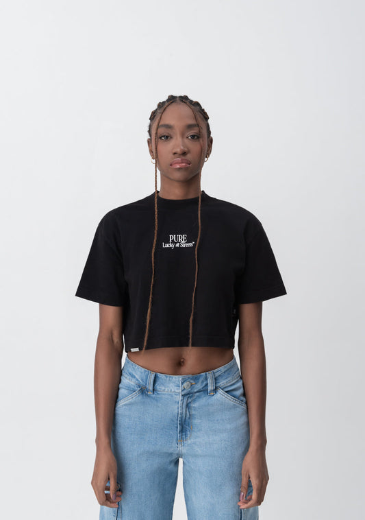 CROP TOP PURE LUCKY STREET OVERSIZED NEGRO
