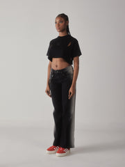 CROP TOP CLEMONT OVERSIZED FIUME NEGRO