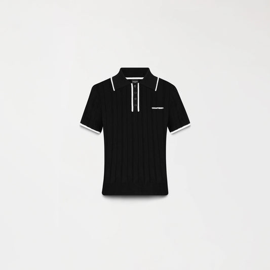 POLO CROP TOP MONASTERY WOMEN SINNIA KNITTED BLACK