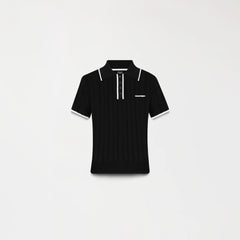 POLO CROP TOP MONASTERY WOMEN SINNIA KNITTED BLACK