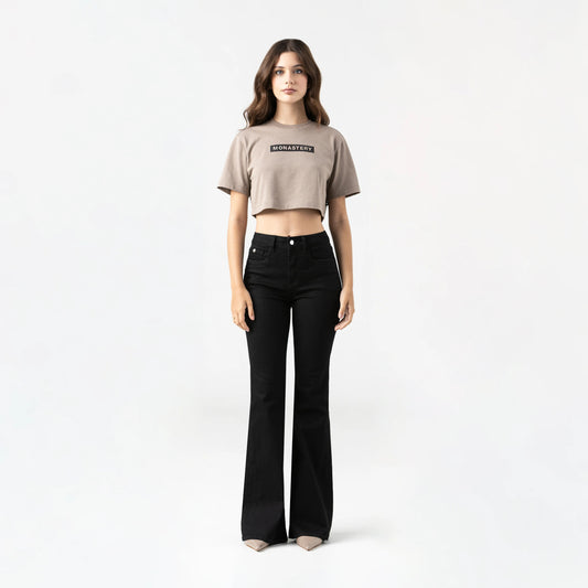 CROP TOP MONASTERY LEIRE TAUPE GRAY