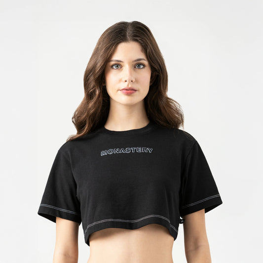 CROP TOP MONASTERY ROISIN BLACK