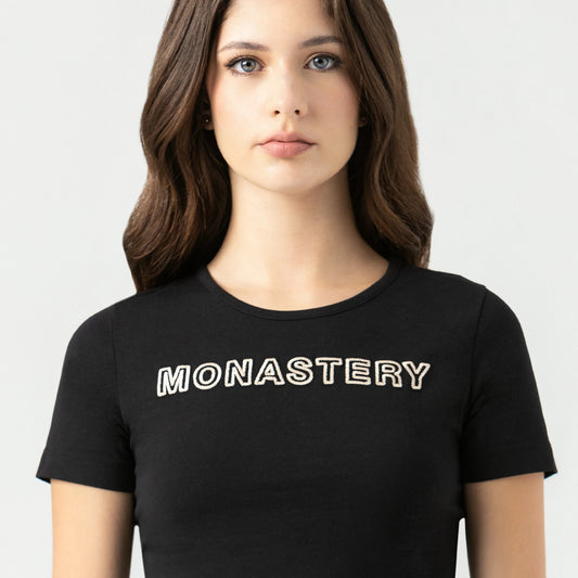 CROP TOP MONASTERY KAIA BLACK