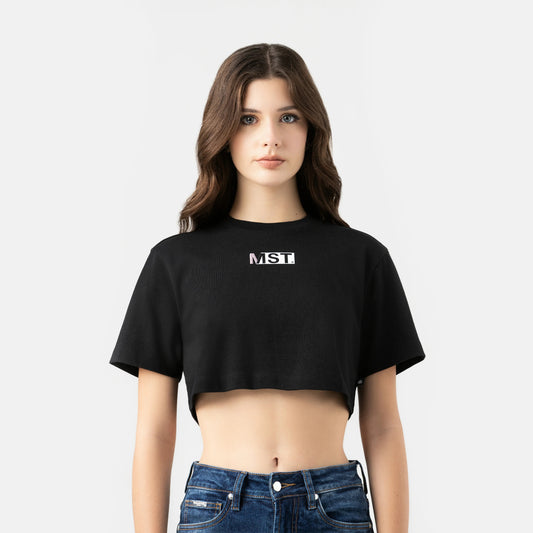 CROP TOP MONASTERY NASHI BLACK