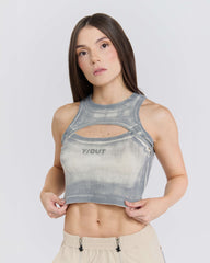 CROP TOP Y/OUT HUB GRIS CLARO