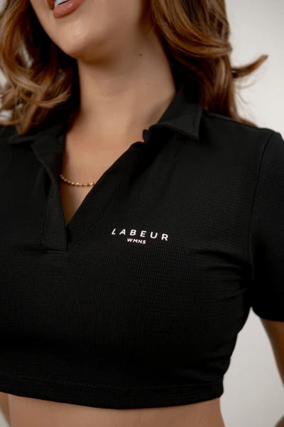 POLO CROP TOP LABEUR MONTECARLO BLACK