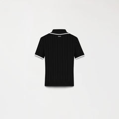 POLO CROP TOP MONASTERY WOMEN SINNIA KNITTED BLACK