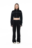 BUZO CROP CLEMONT WOMEN BREZZA BLACK/CREMA