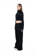 BUZO CROP CLEMONT WOMEN BREZZA BLACK/CREMA
