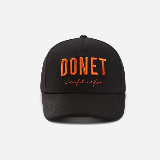 GORRA DONET IMPREMTA  NEGRA NARANJA