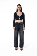 CROP TOP CLEMONT PIANTA BLACK