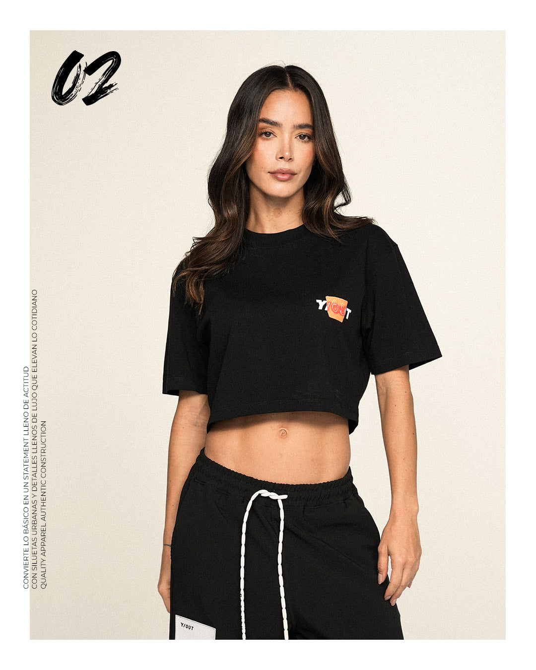 CROP TOP Y/OUT HIDE BLACK